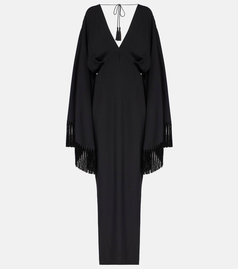 Magnifique fringed crêpe gown - 1