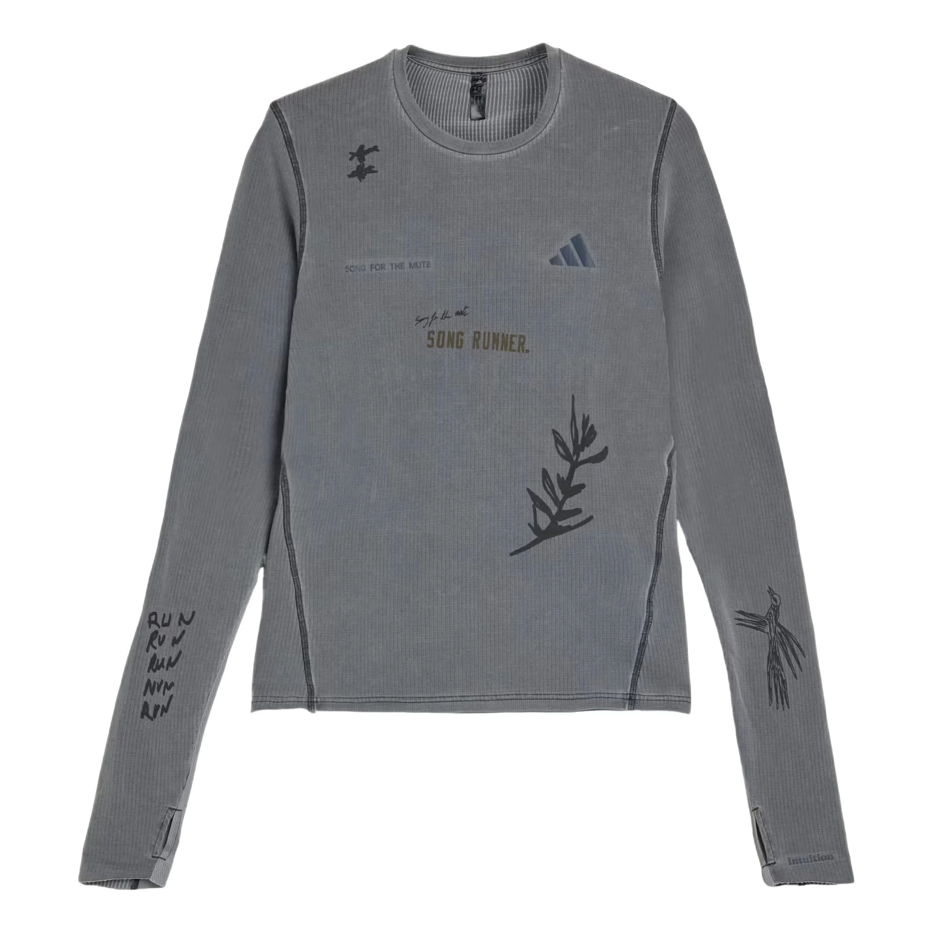 (WMNS) adidas x Song for the Mute T-shirt Asia Sizing 'Carbon' KY3103 - 1