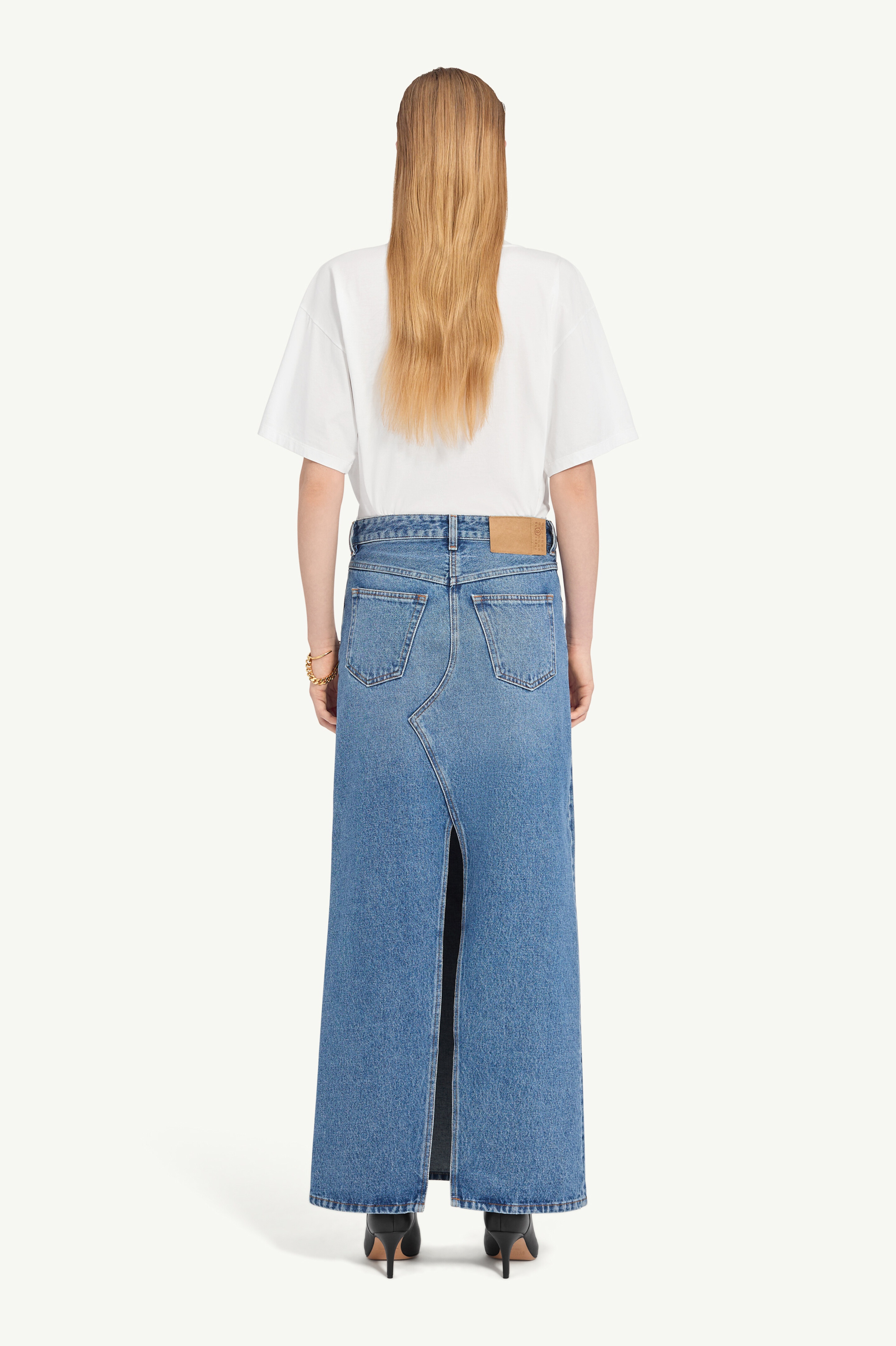 Denim maxi skirt - 4