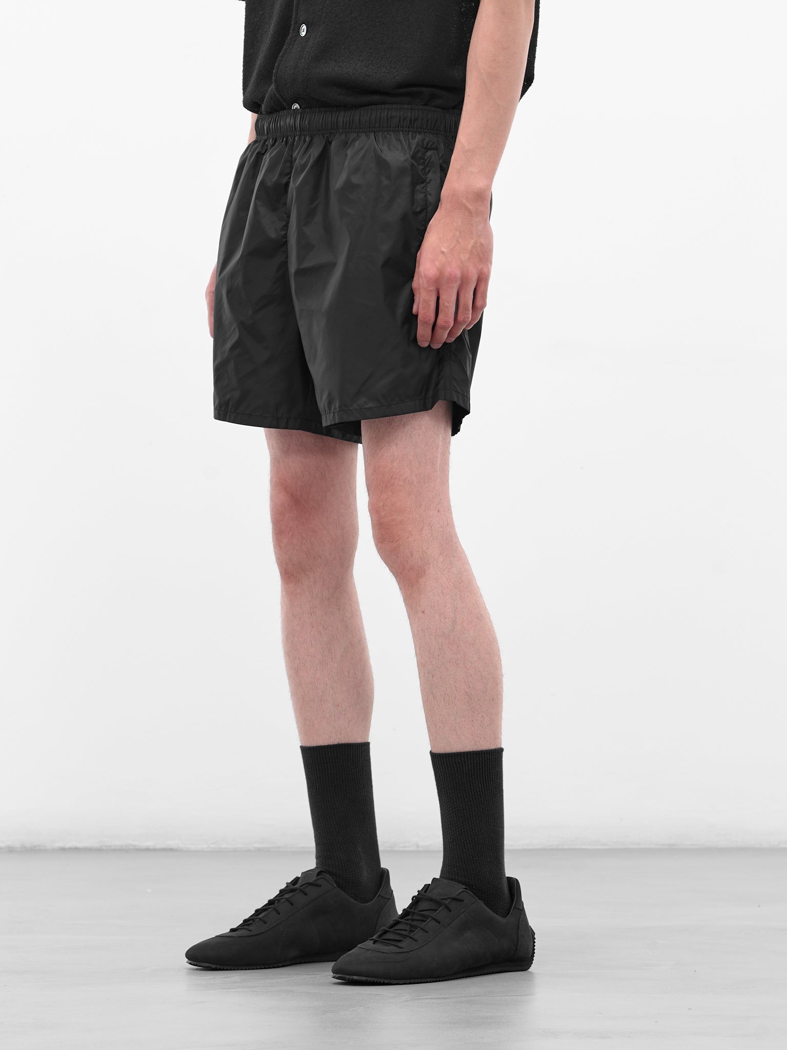 Black Drape Tech Nylon Trunks - 2