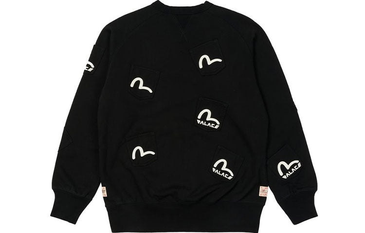Palace X Evisu FW21 Multi Pocket Crew Sweatshirt 'Black' P21EVCW001 - 2
