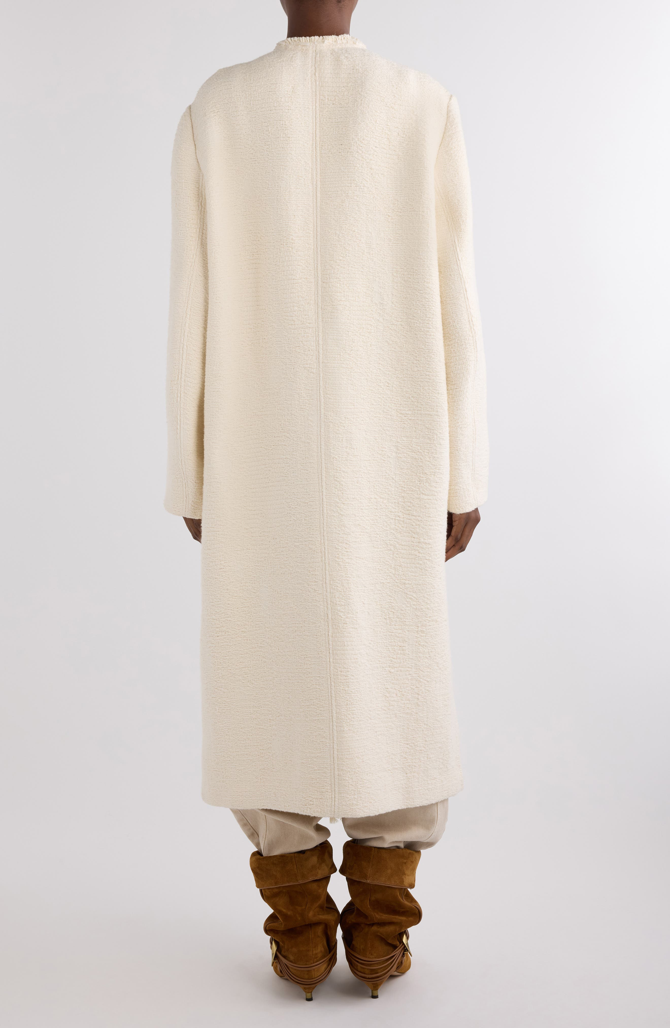 Isabel Marant Gameia Fringe Bouclé Coat in Ecru at Nordstrom - 2