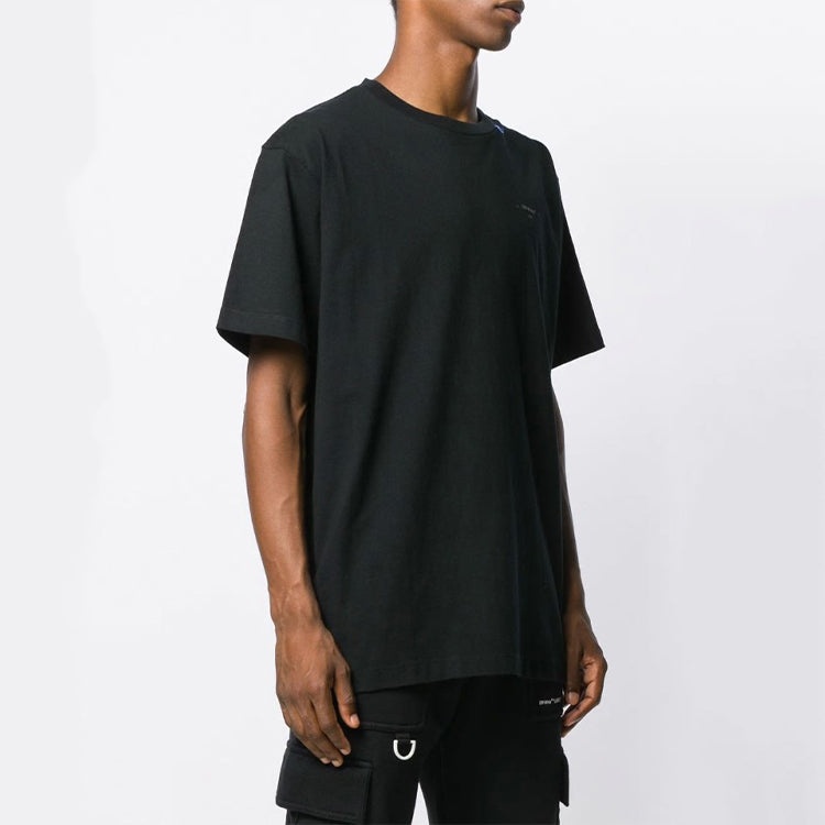 Off-White Unfinished Loose Round Neck Short Sleeve Black OMAA038E191850031091 - 3