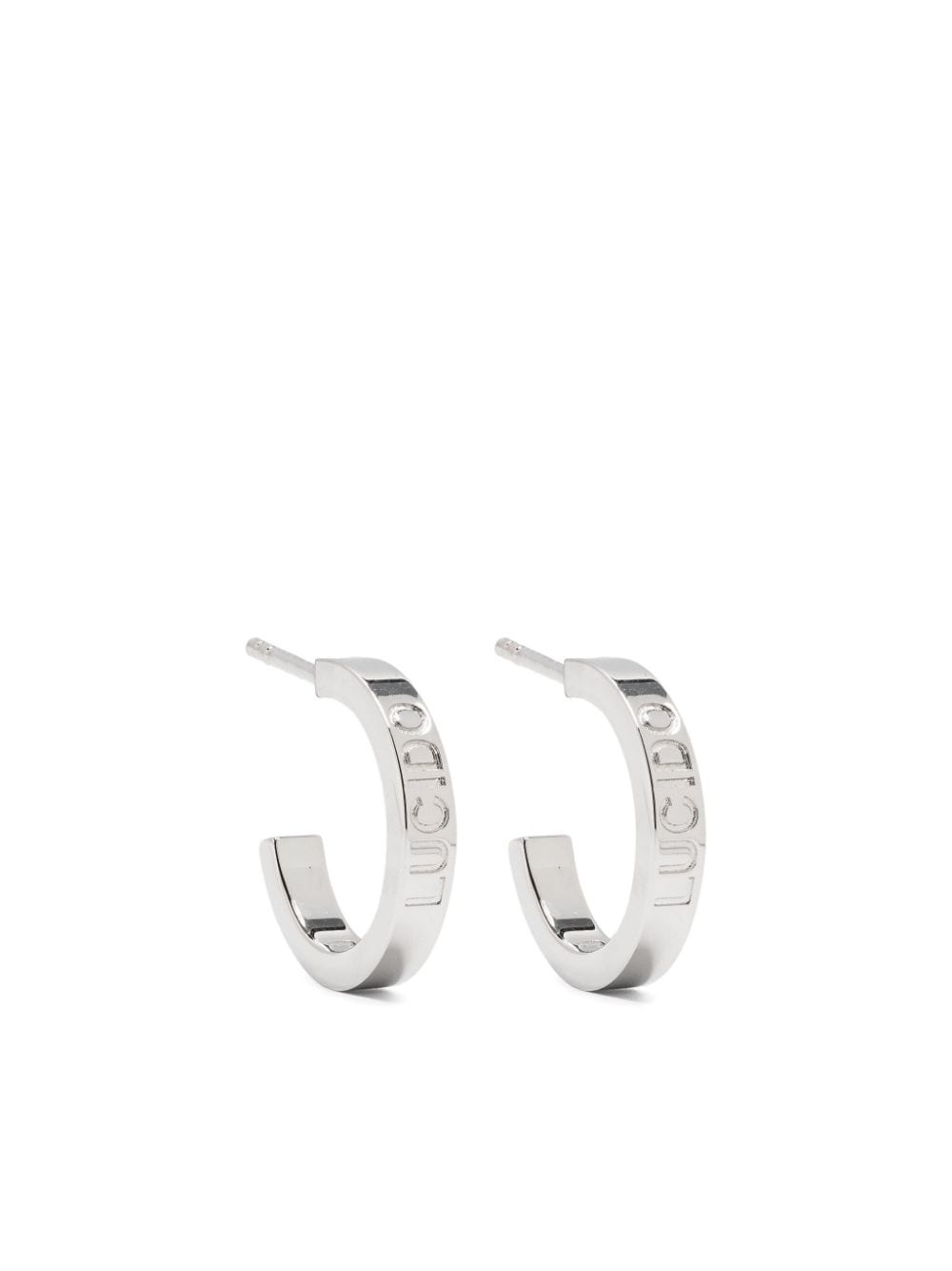 engraved half-hoop earrings - 1