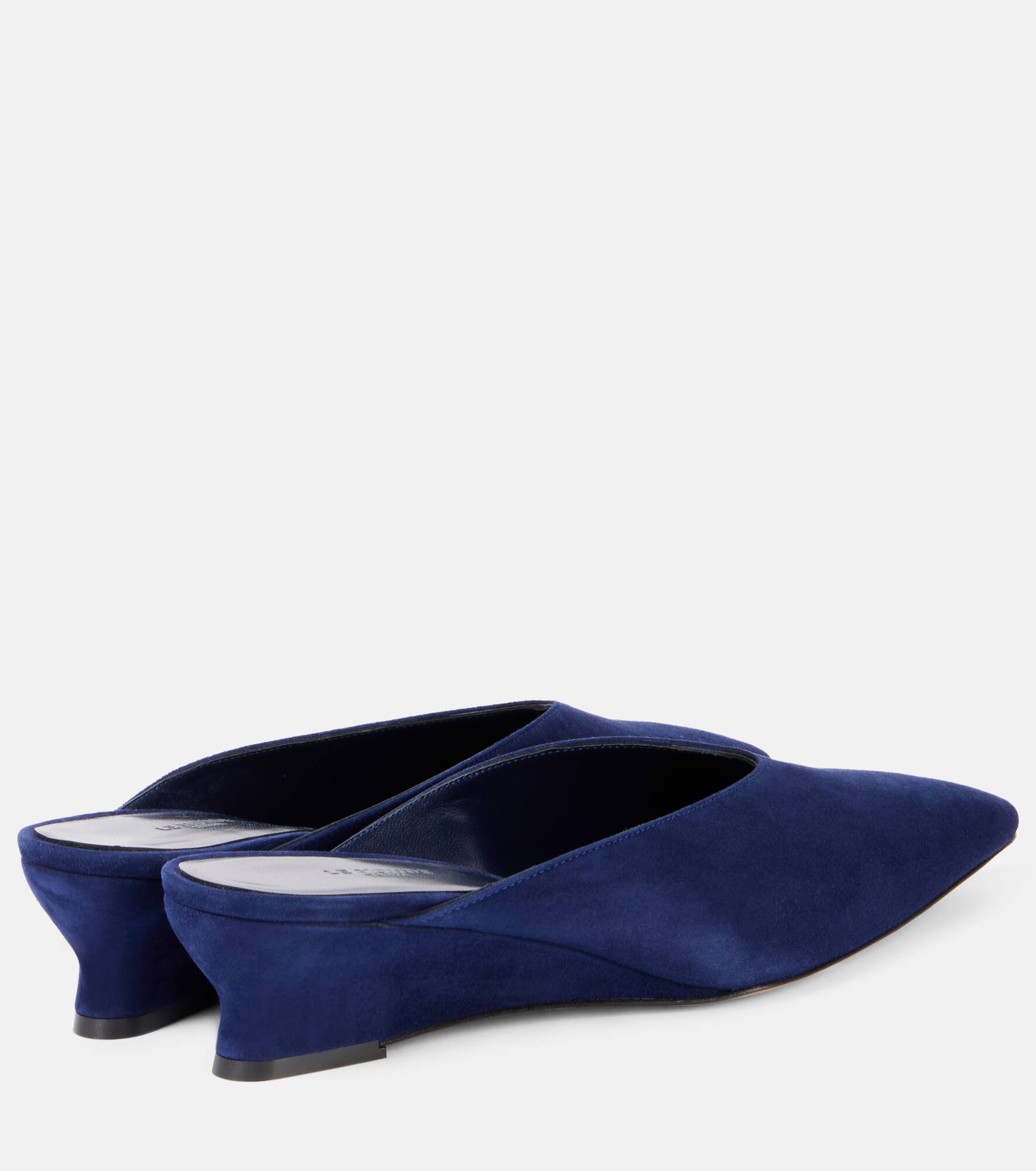 Suede wedge mules - 2