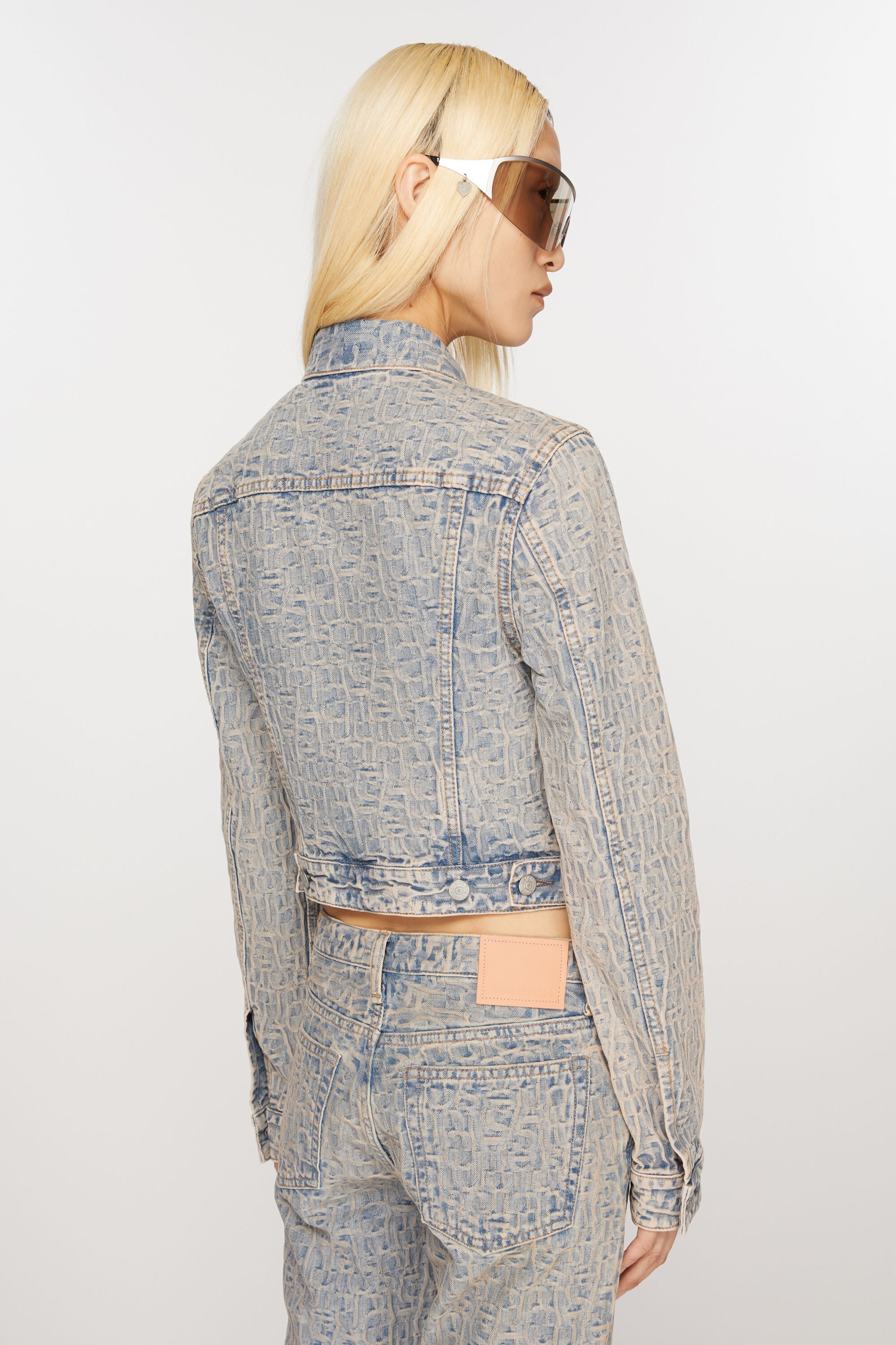 Monogram denim jacket - Fitted fit - Blue/beige - 4