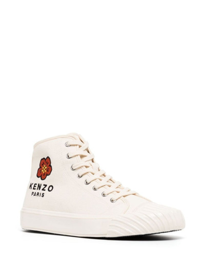 KENZO neutral logo embroidered hi-top sneakers outlook