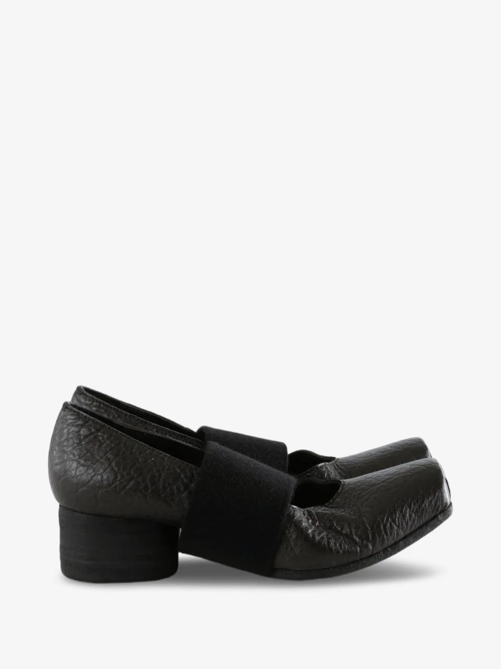 crinkled-effect elasticated-strap ballet flats - 1