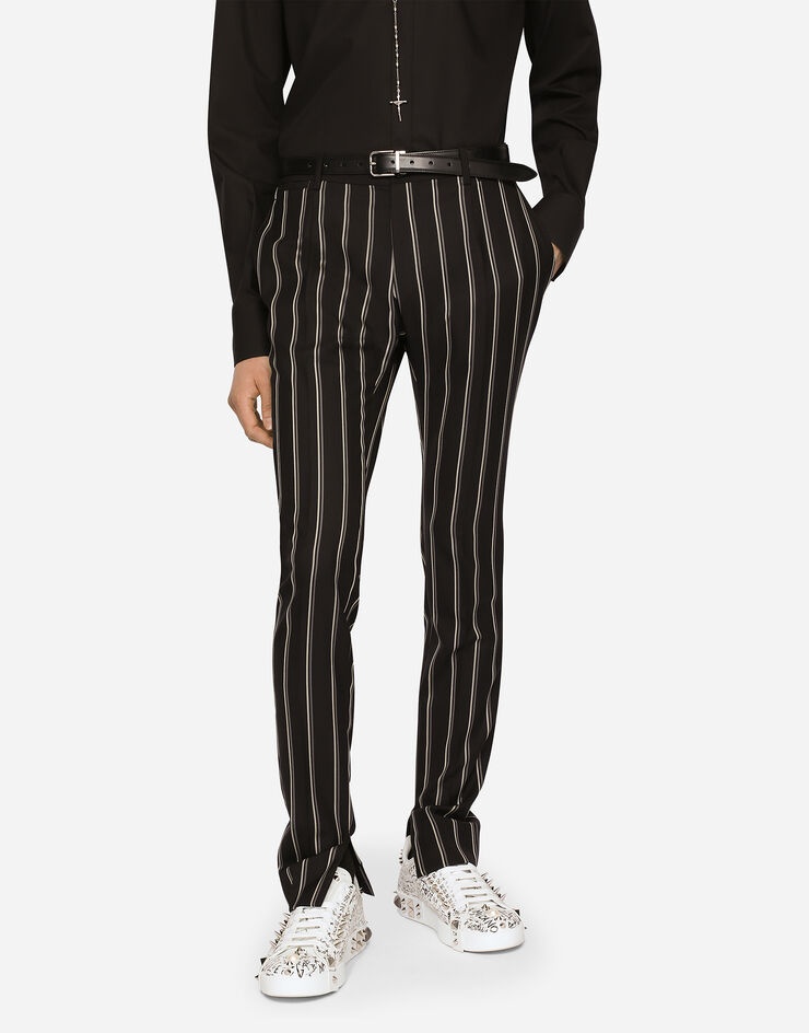 Pinstripe wool Sicilia-fit suit - 4