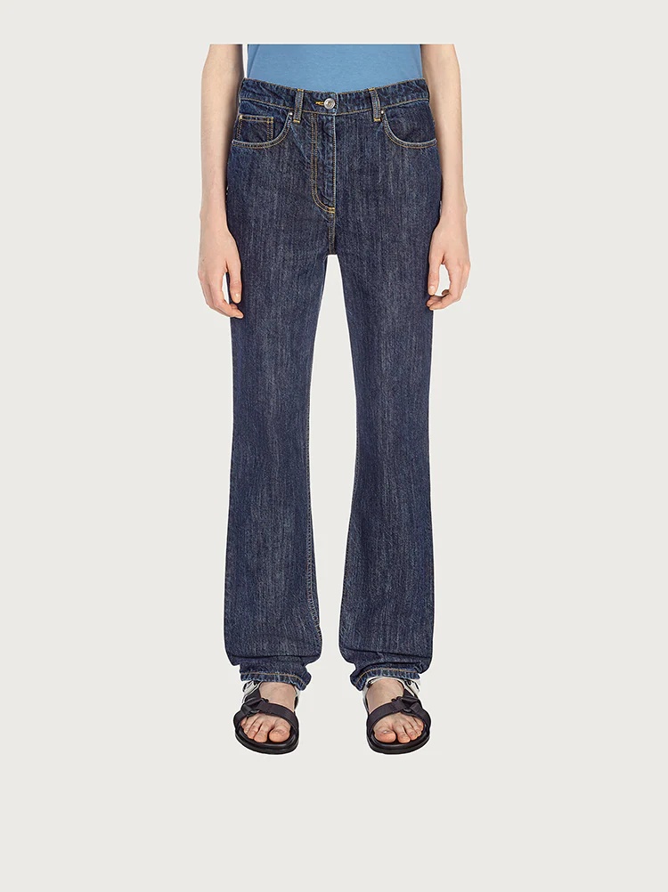FLARED JEAN WITH NAPPA POCKETS - 2