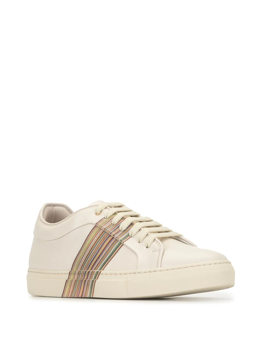 signature stripe leather trainers - 2