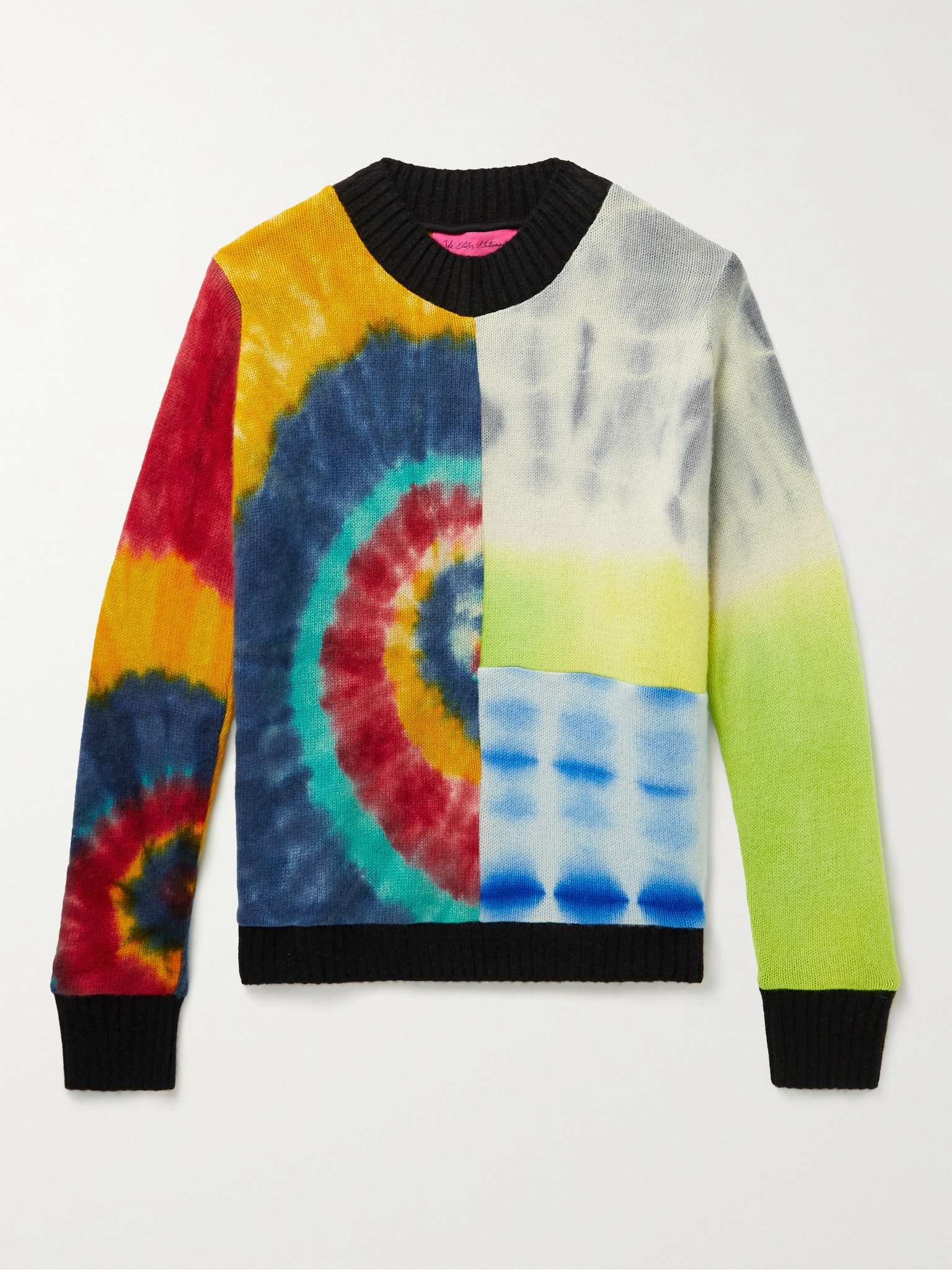 Patchwork Tie-Dyed Cashmere Sweater - 1