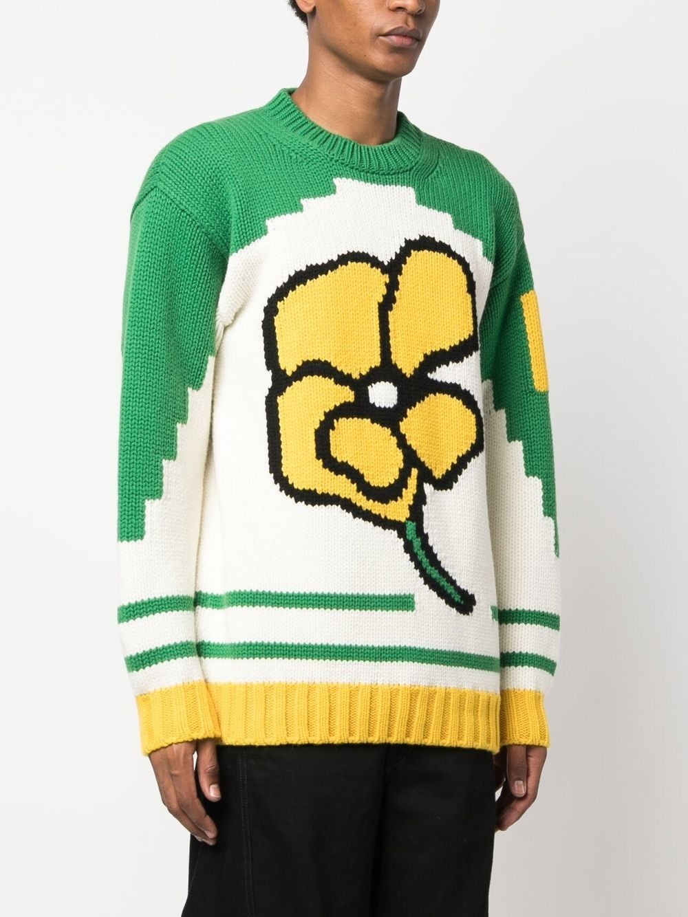 floral-print knit jumper - 3