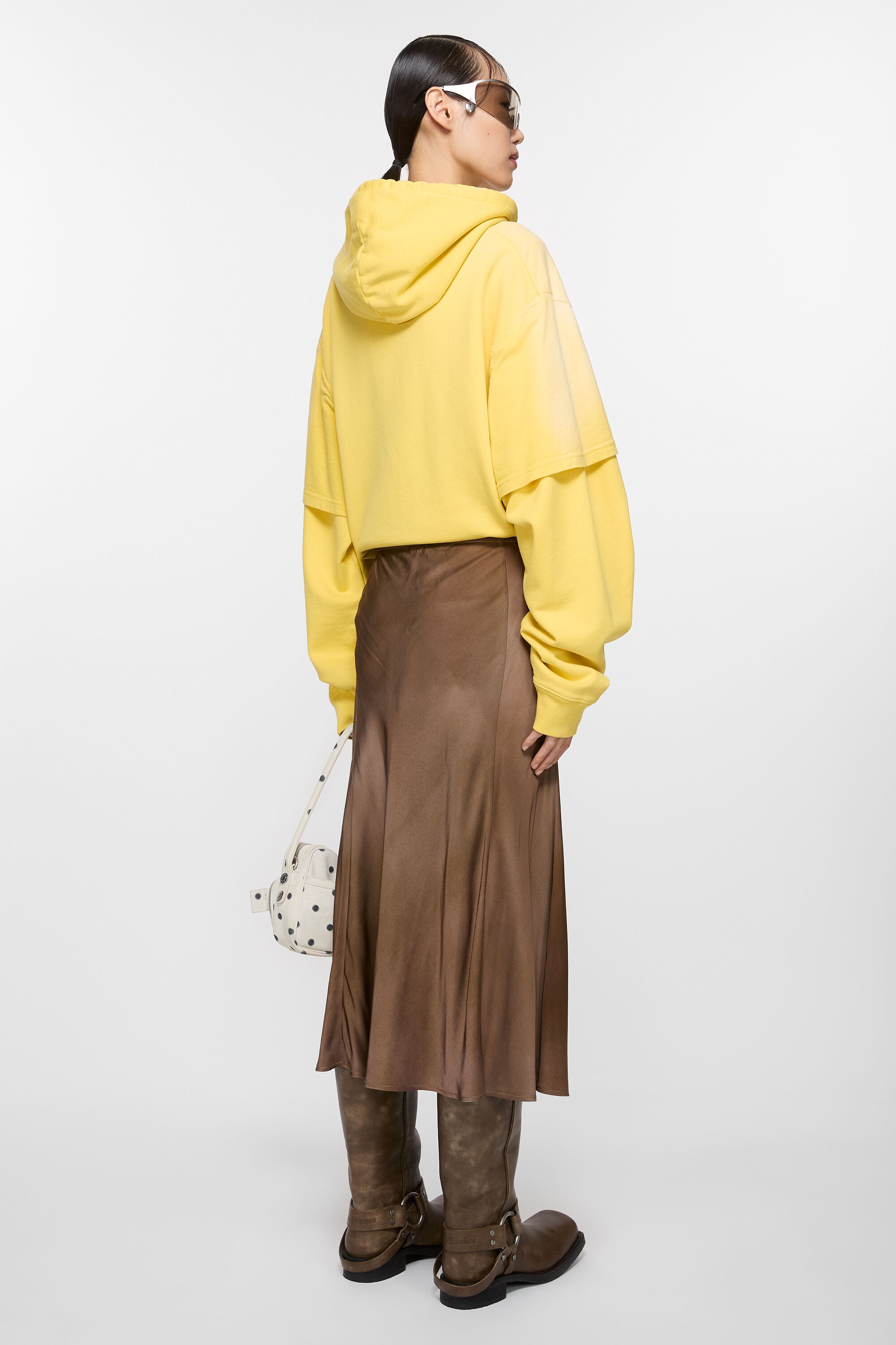 Satin wrap skirt - Golden brown - 3