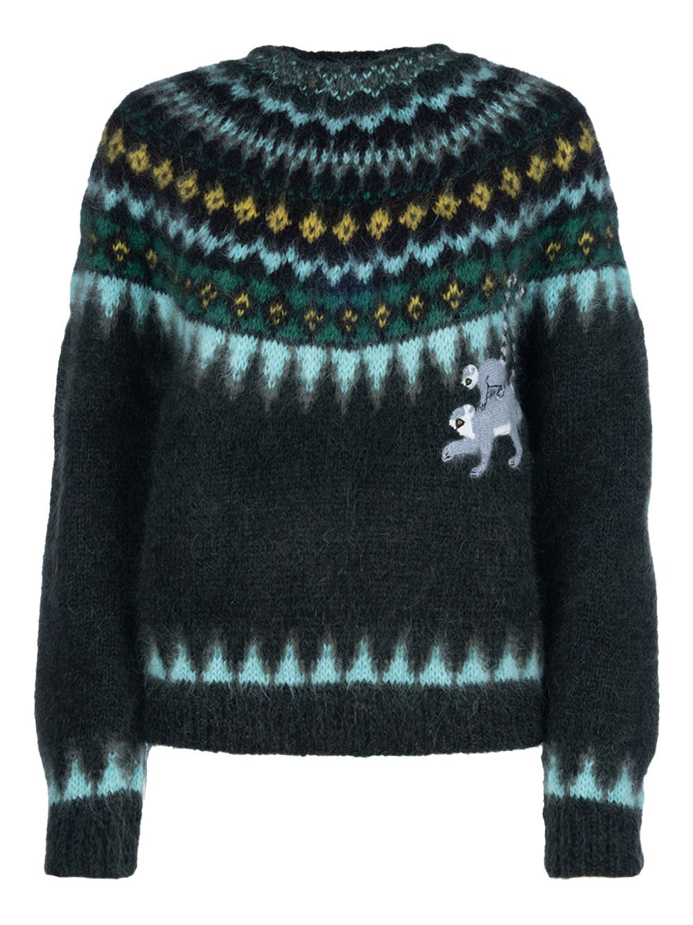 mohair lemur-embroidered sweater - 1
