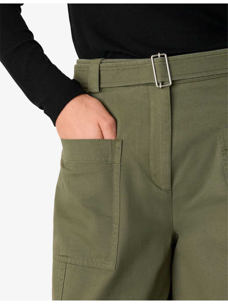 Belted Barrel-Leg High-Rise Cotton Trousers 5