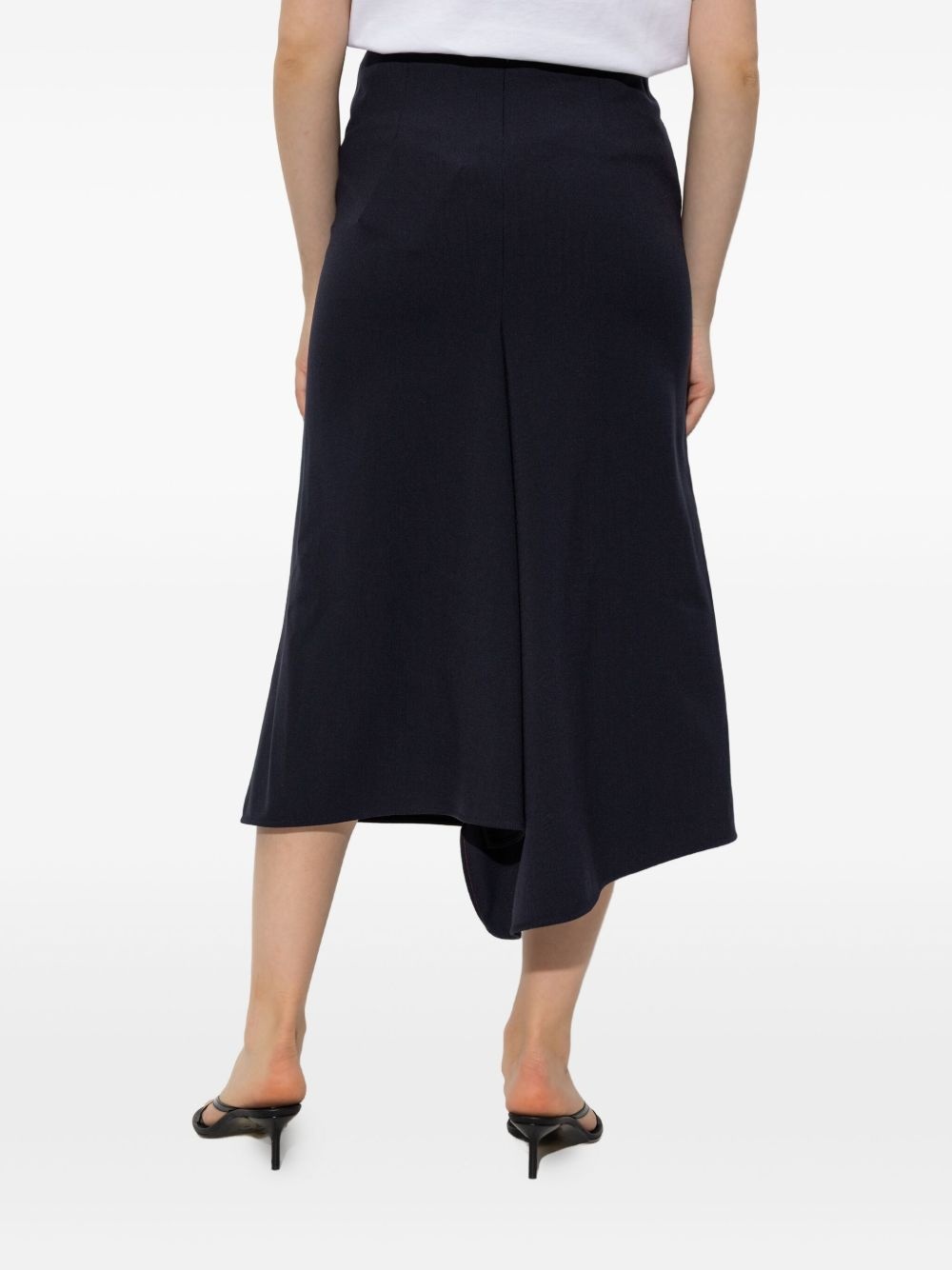 asymmetric-hem midi skirt - 4