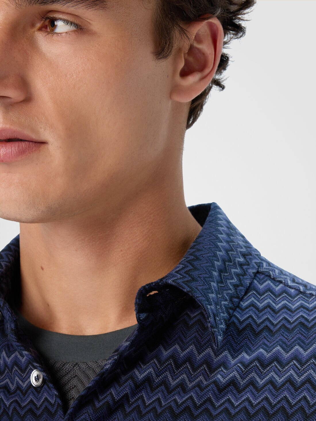 Shirt with Micro Zigzag Tone on Tone - 5