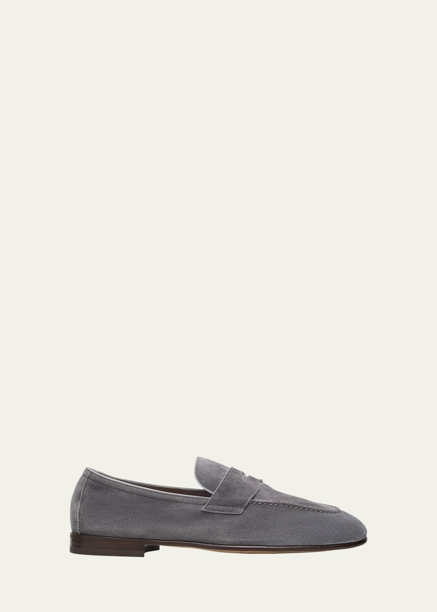 Men's Suede Penny Loafers - 1