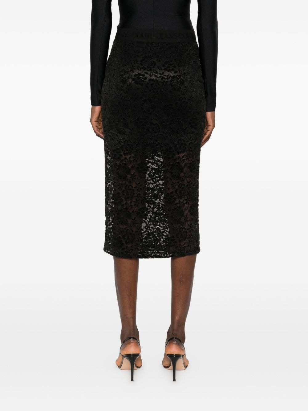 floral-lace pencil skirt - 4