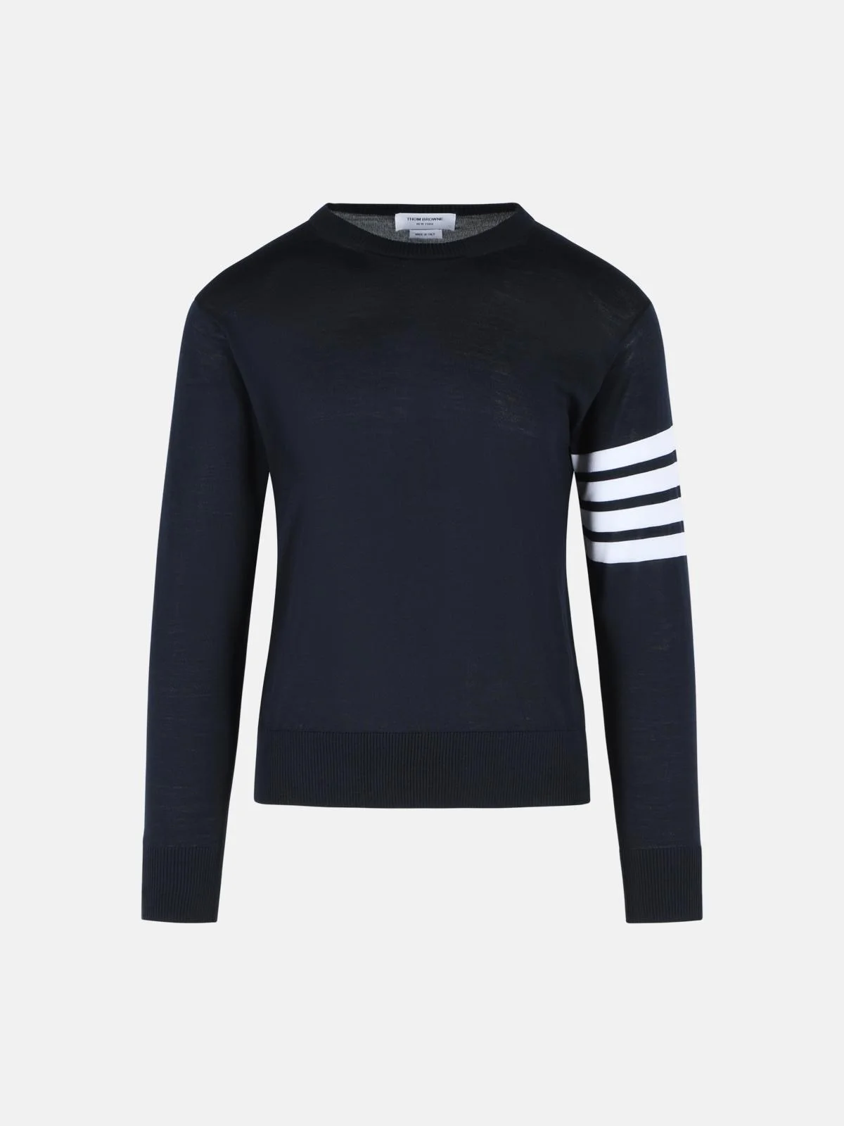 'CLASSIC 4 BAR' SWEATER IN NAVY MERINO WOOL - 1