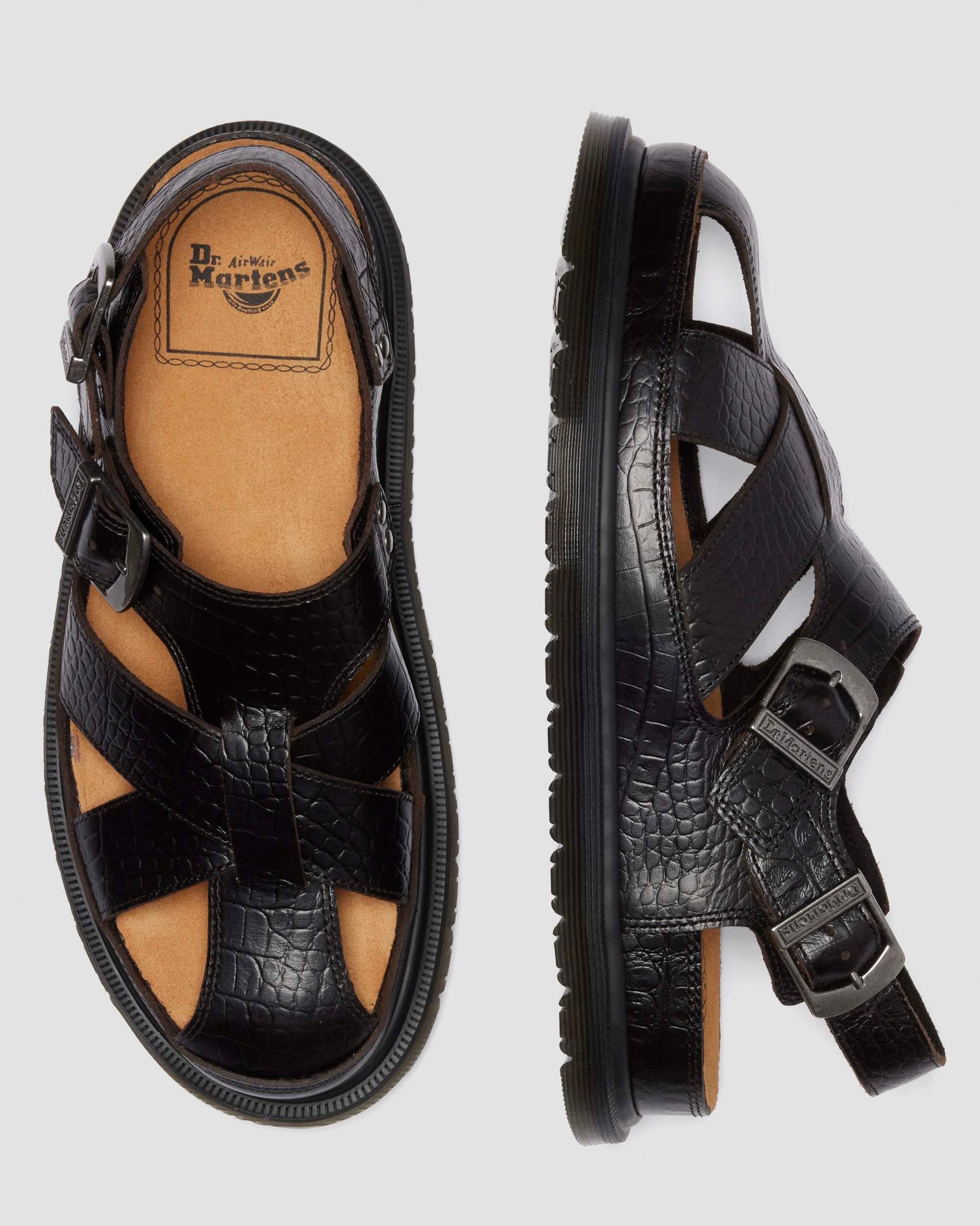 Archive Fisherman Crocodile Analine Leather Sandals - 2