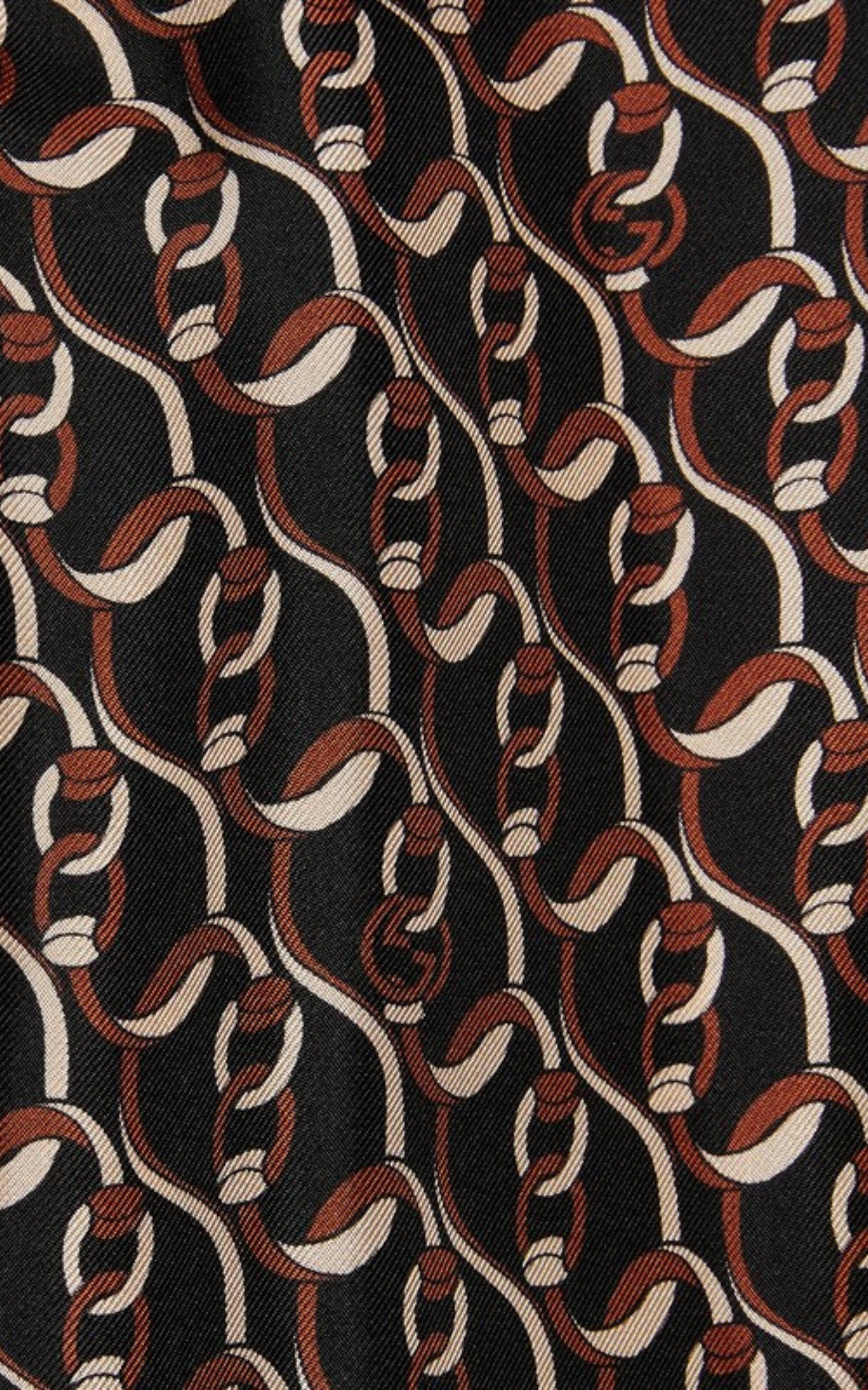 INTERLOCKING G CHAIN PRINT SILK DRESS - 5