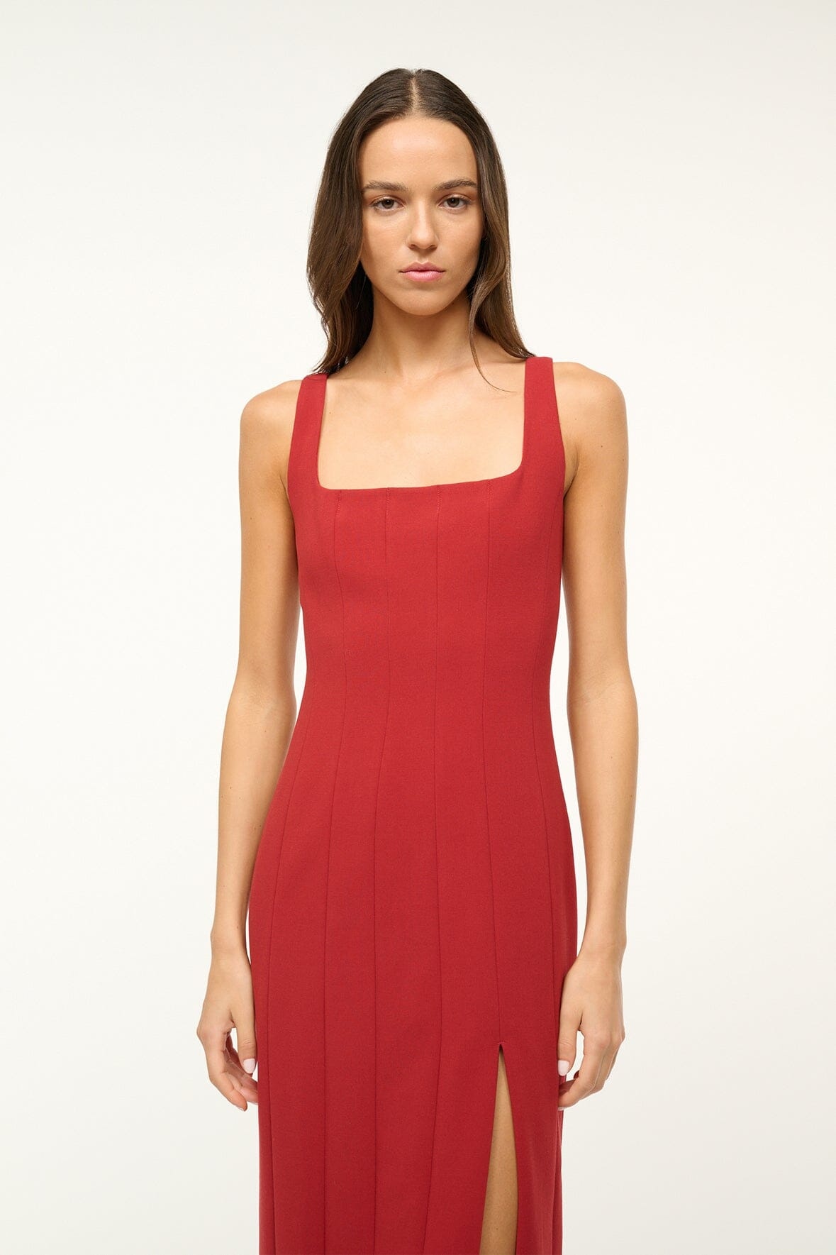 STAUD ANKLE PORTRAIT DRESS ROUGE - 4