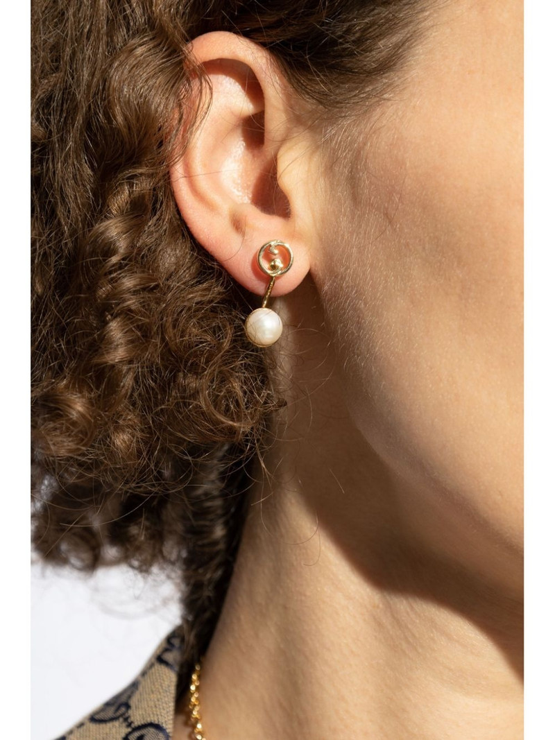 GUCCI Blondie resin pearl drop earrings outlook