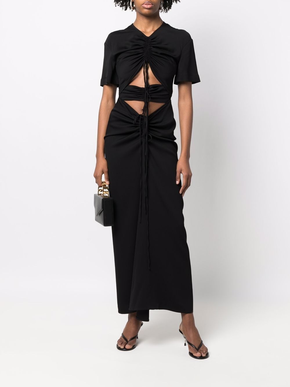ruched panelled T-shirt dress - 2