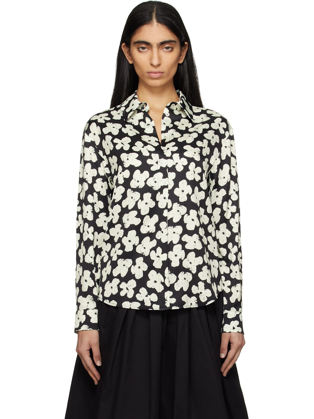 Black & White Floral Shirt - 1