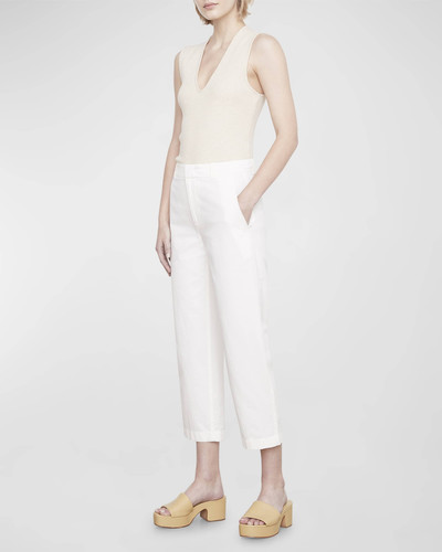 Vince Mid-Rise Washed Cotton Cropped Pants outlook