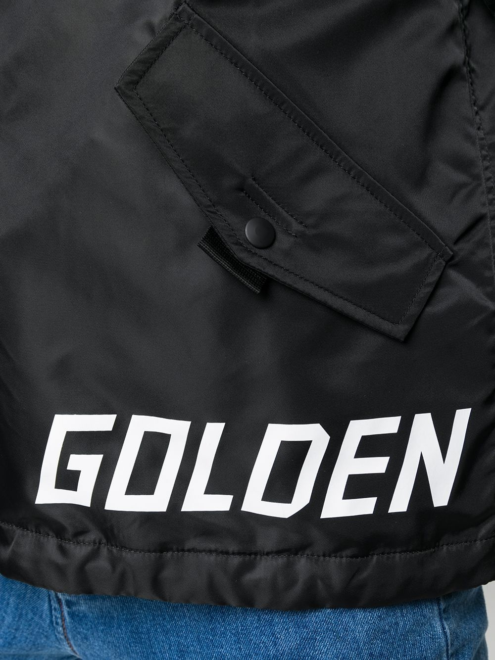 hooded logo print jacket - 5