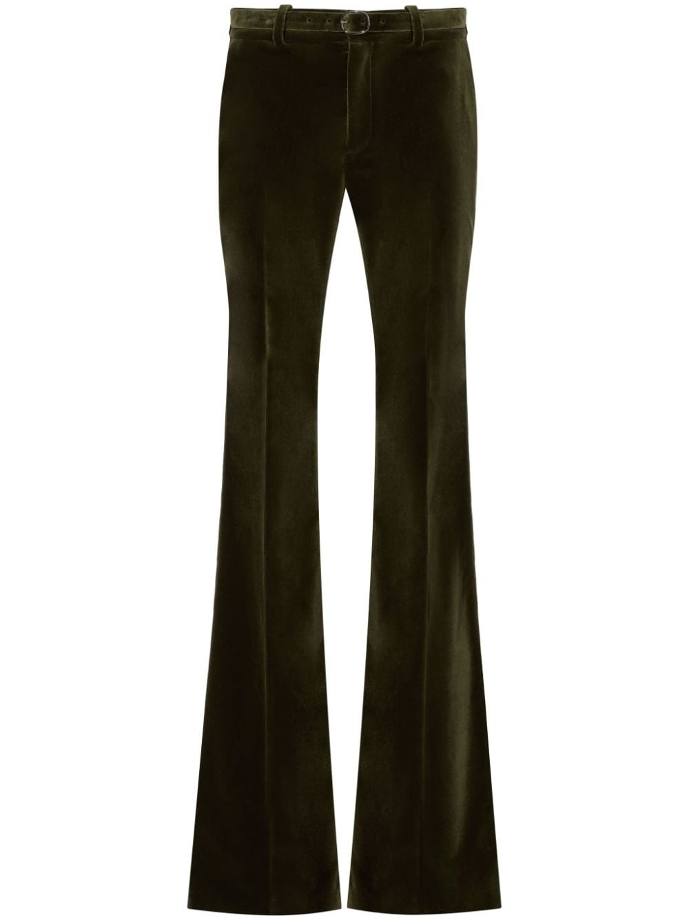 velvet flared trousers - 1