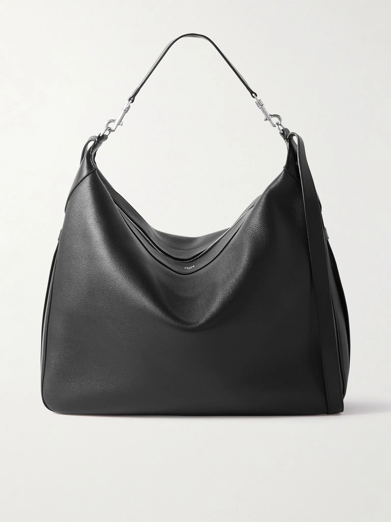 Romy Weekend Full-Grain Leather Messenger Bag Black - 1