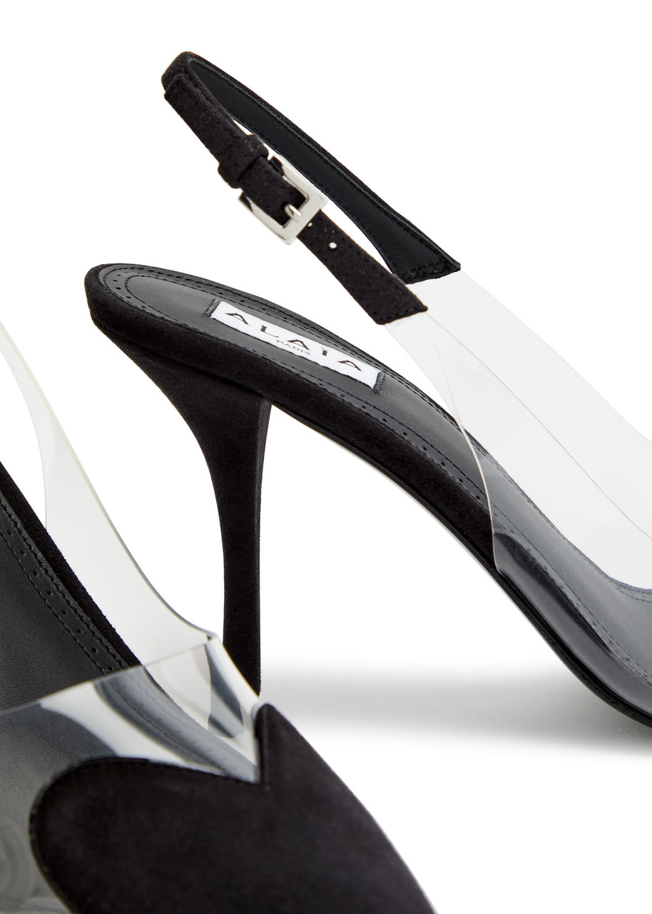 Alaïa Coeur 90 Suede Slingback Pumps - 4