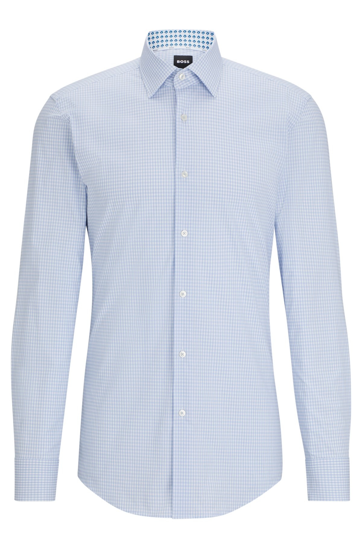 SLIM-FIT SHIRT IN CHECKED STRETCH COTTON - 1