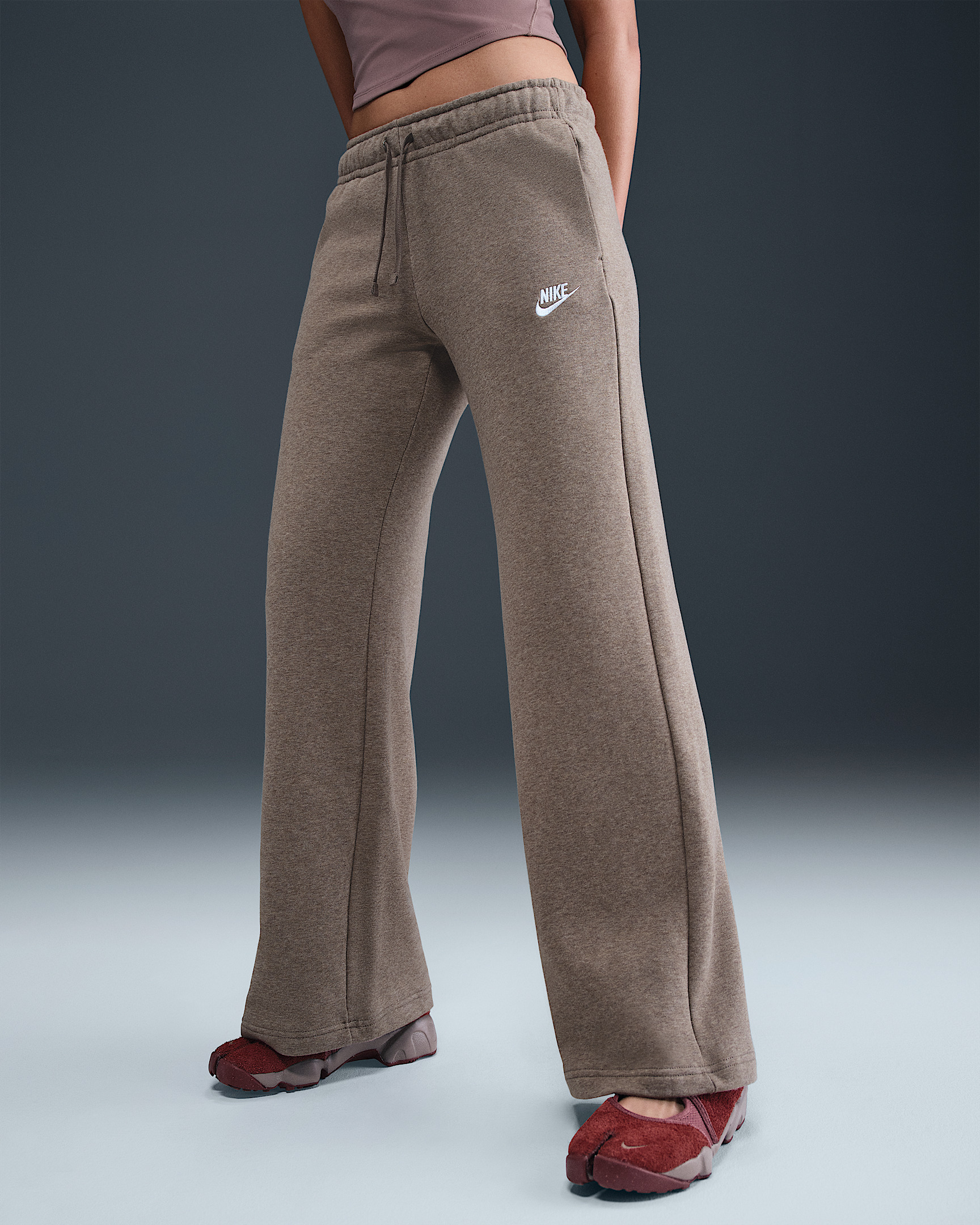 Nike Sportswear Club Fleece Women's Mid-Rise Wide-Leg Sweatpants - 2