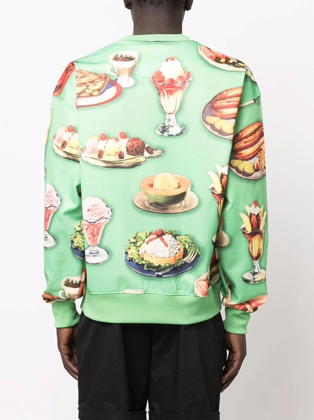 burger-print crew-neck sweatshirt - 4