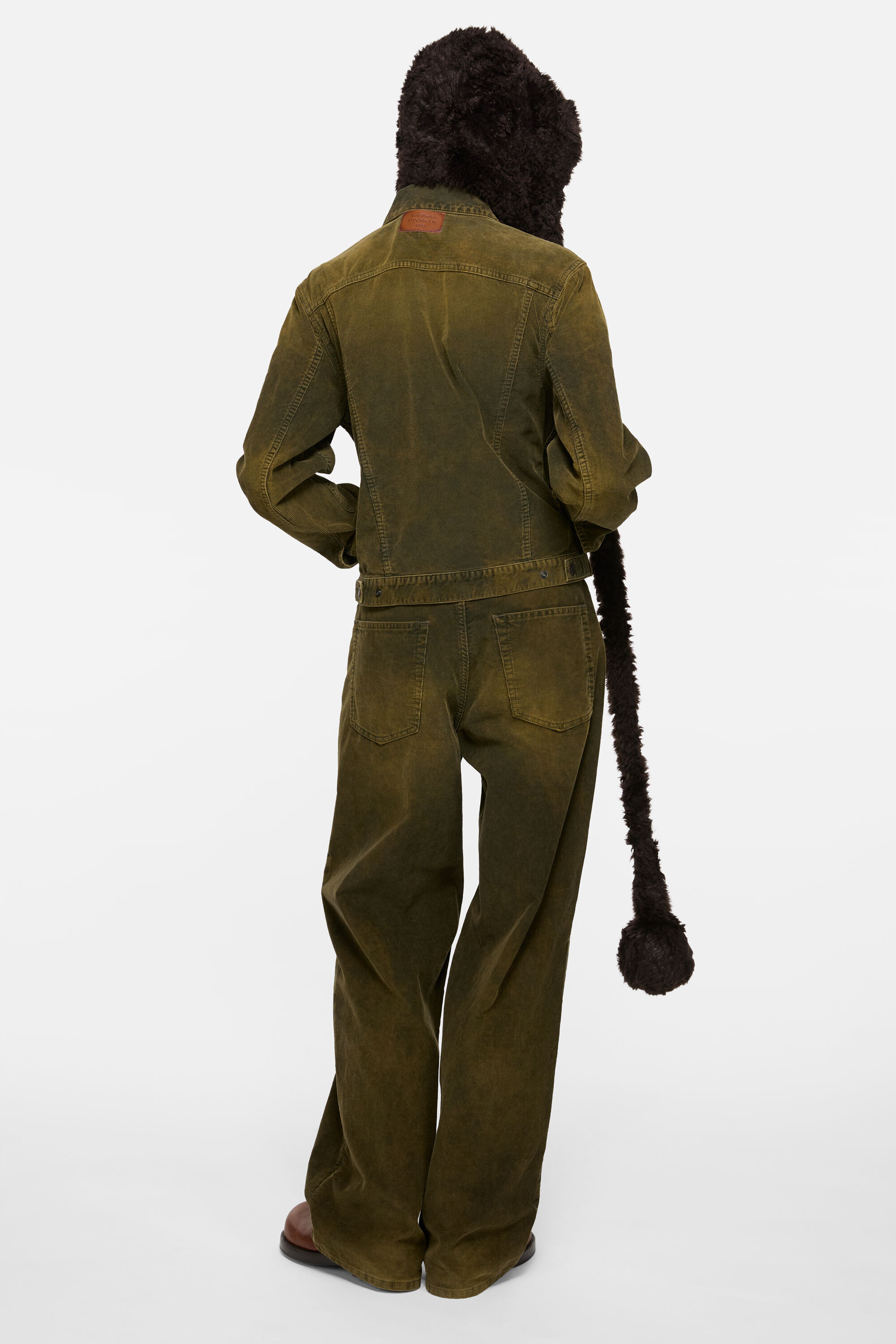 Corduroy trousers - Olive green - 3