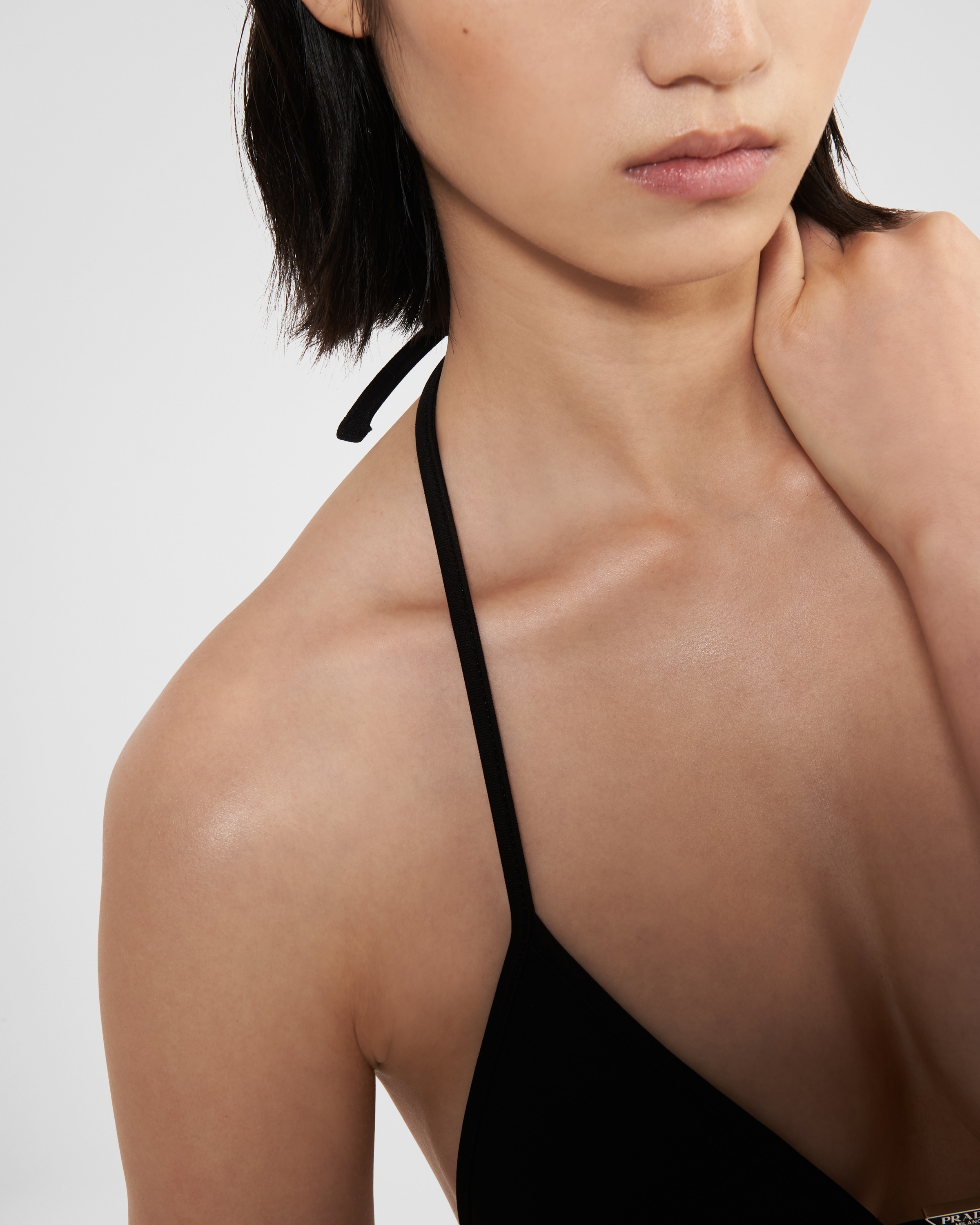 Interlock fabric triangle bikini top - 4