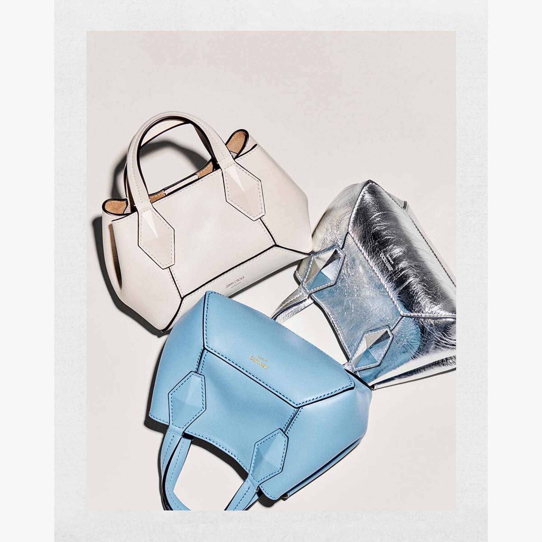 Diamond Tote XS
Dusty Blue Leather Mini Tote Bag - 7