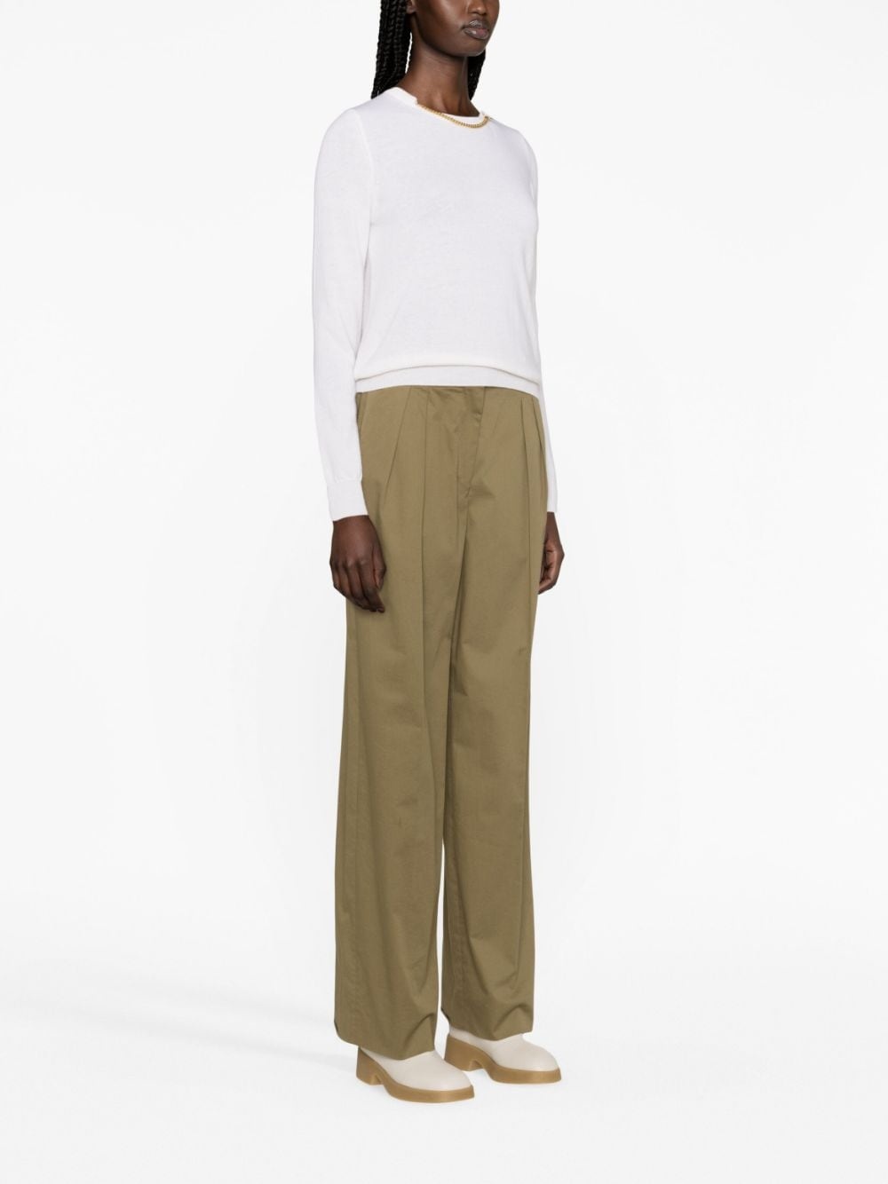 chain-embellished wool jumper - 4