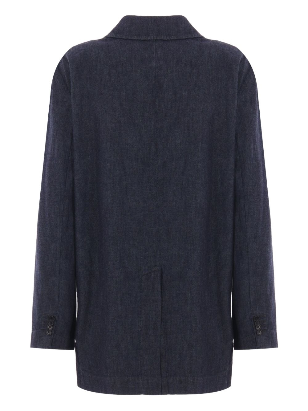 double-breasted denim blazer - 2