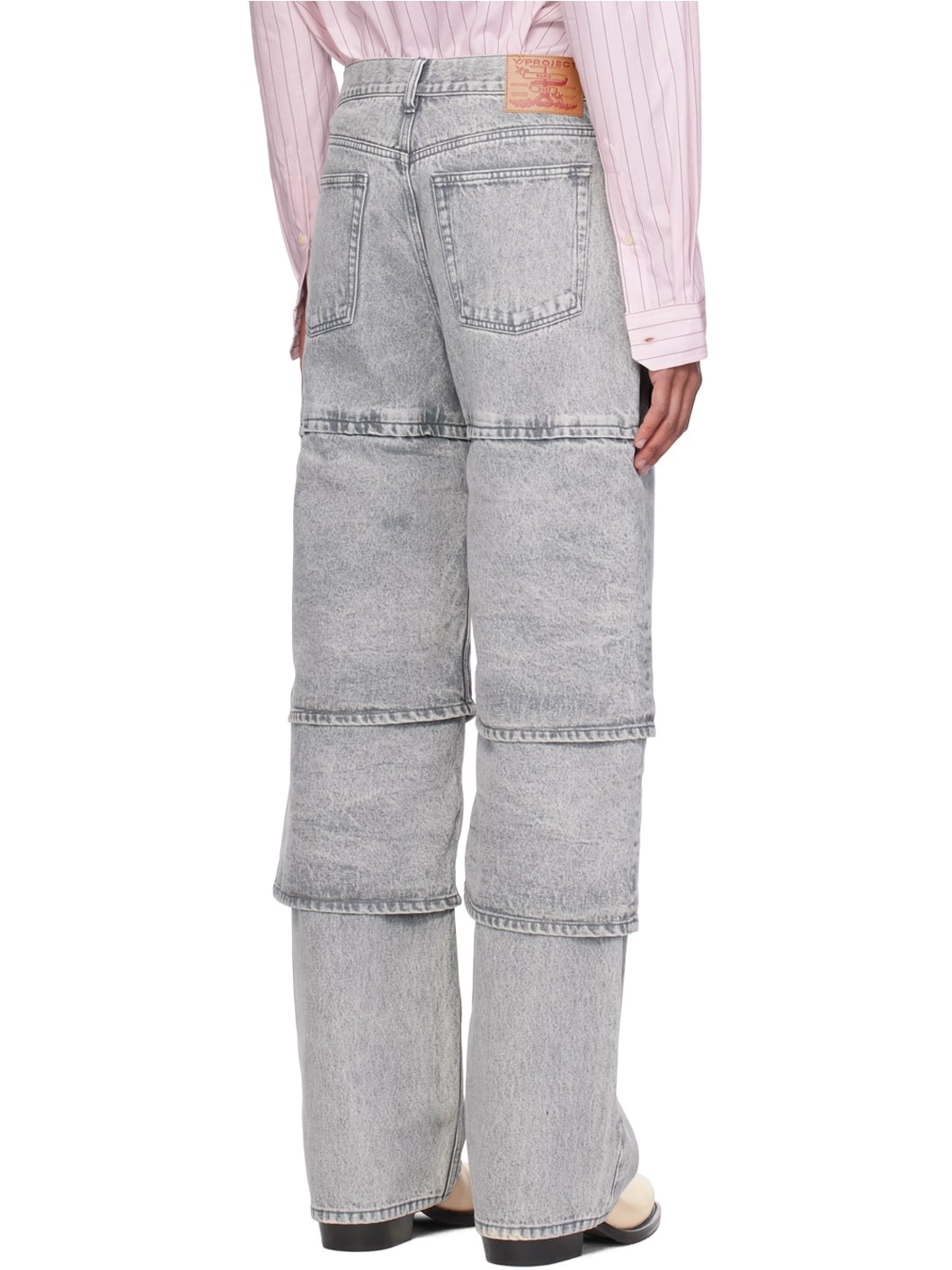 Gray Layered Jeans - 3