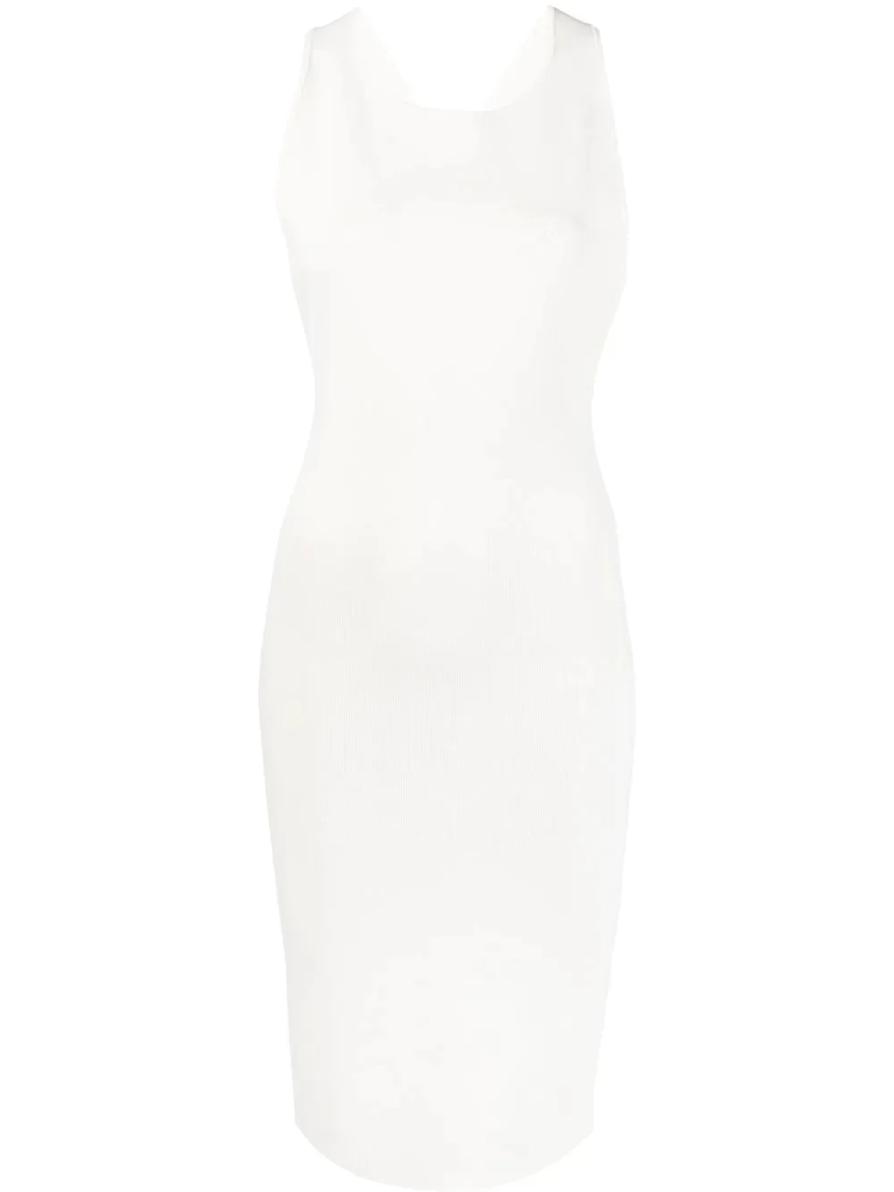ribbed cross-strap midi dress - 1