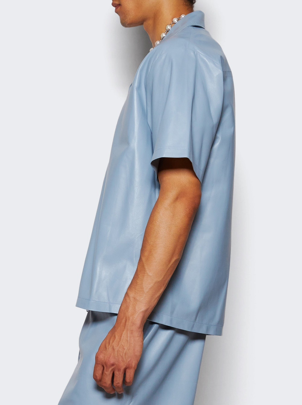 Leather Camp Shirt Ashley Blue - 3