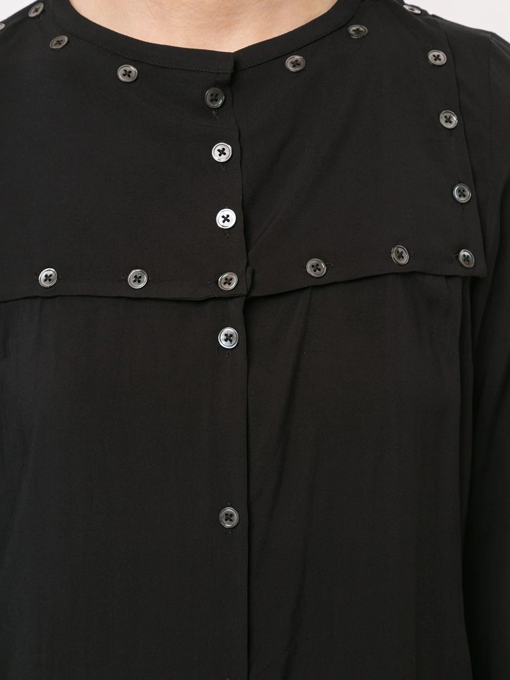 button-embellished crepe shirt - 5