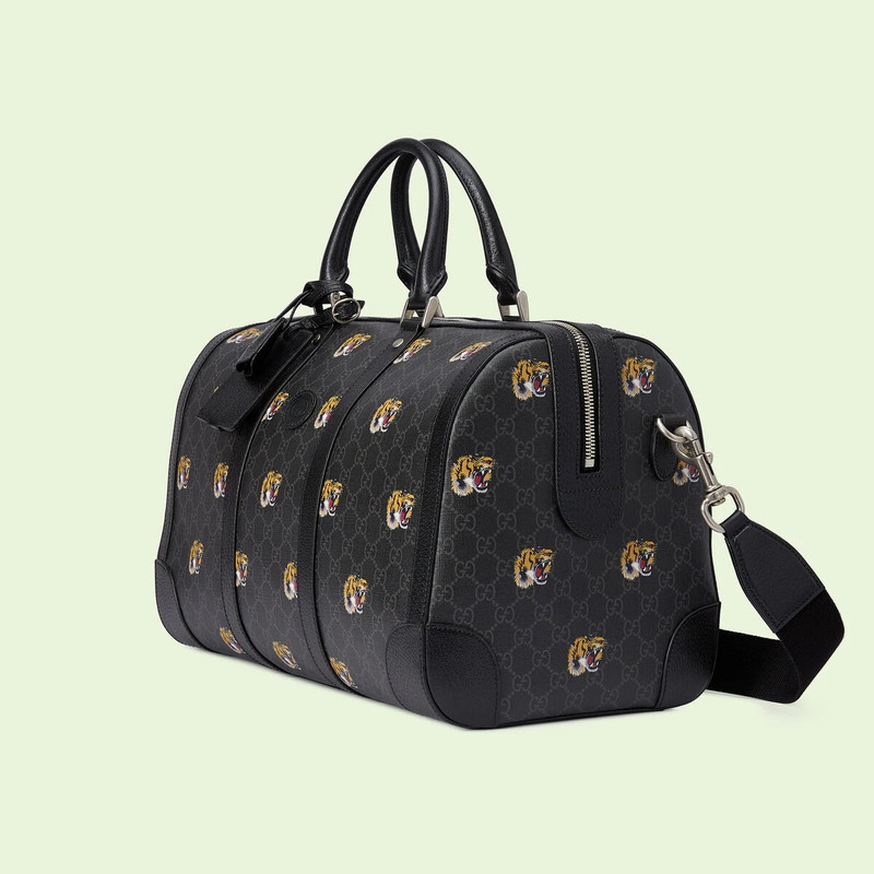 GUCCI GG tiger print duffle bag outlook