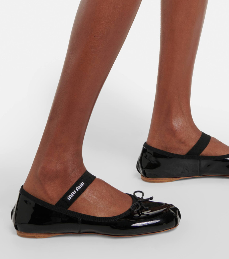 Logo patent leather ballet flats 7